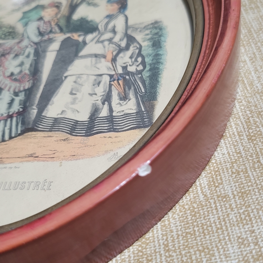 Set of La Mode Illustree 2 oval vintage frame an 8 x 10 and 5 x 7 - Picture 10 of 13
